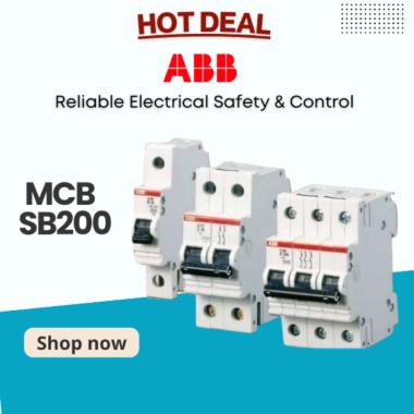 ABB SB200 Two Pole 2P D Curve High Performance MCB - 10 kA IP20 | ABB